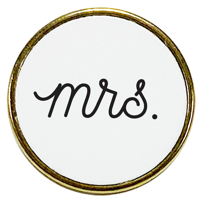 Wedding Enamel Lapel Pin, Wedding Party Button Pins-Set of 1-Andaz Press-Mrs.-