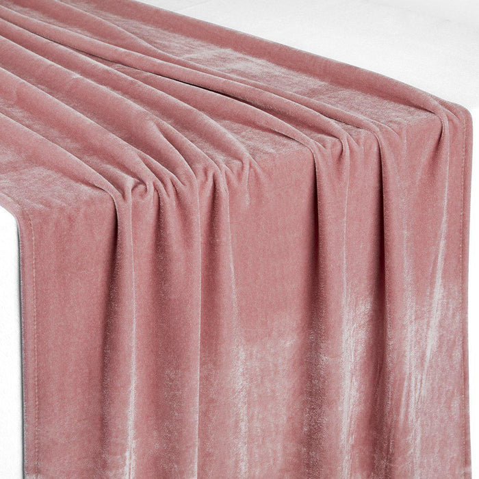 XL Premium Crushed Matte Velvet Table Runner, 20 x 120 Inch-Set of 1-Koyal Wholesale-Mauve-