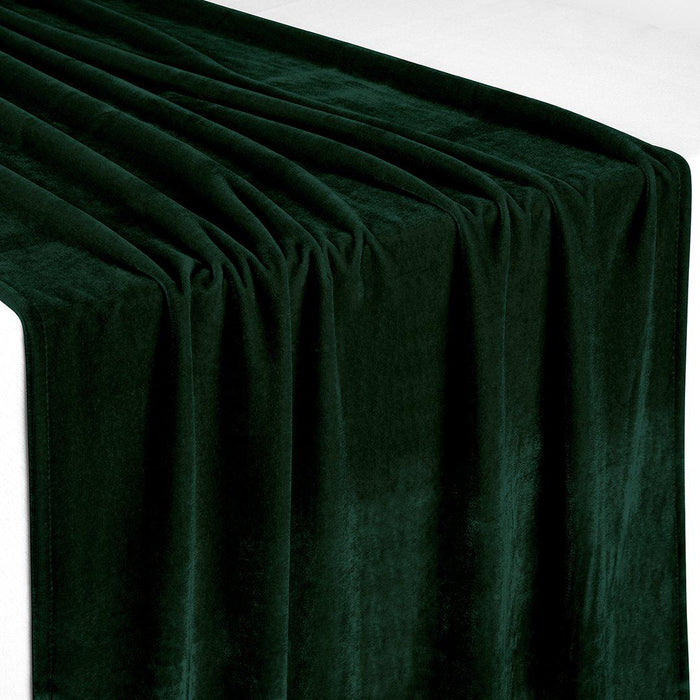 XL Premium Crushed Matte Velvet Table Runner, 20 x 120 Inch-Set of 1-Koyal Wholesale-Emerald Green-