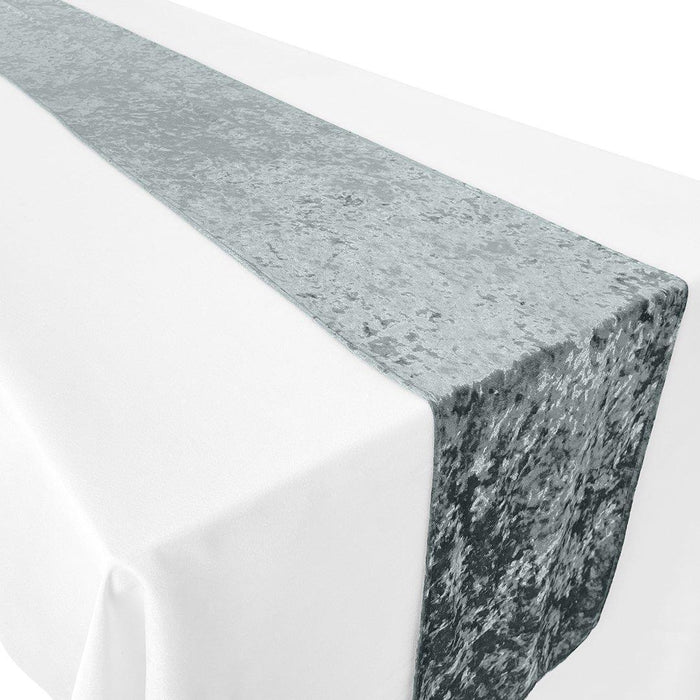 XL Premium Crushed Velvet Table Runner, 20 x 120 Inch-Set of 1-Koyal Wholesale-Gray-