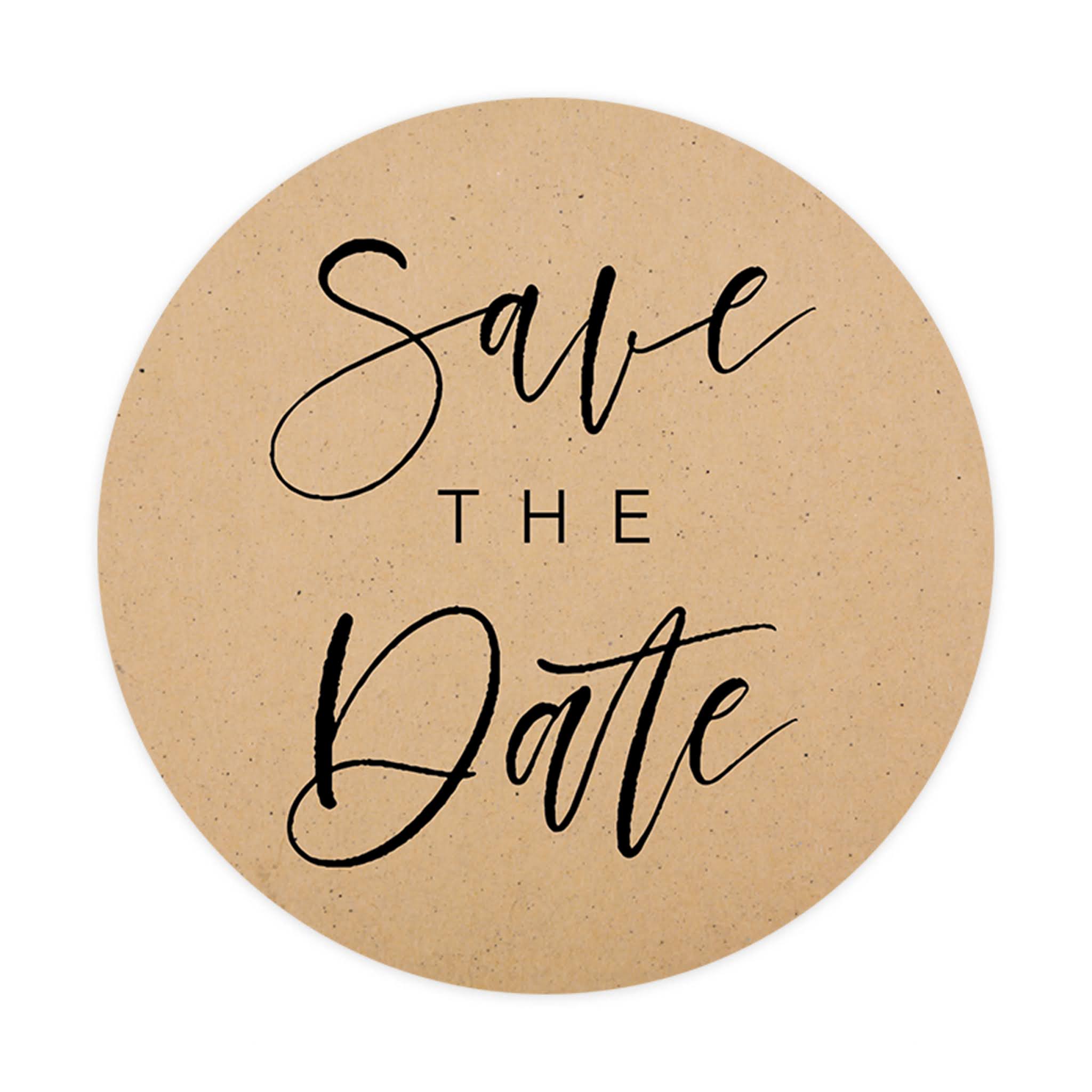  Andaz Press Save The Date Sticker Labels, Calligraphy Heart  Design, 2 inch Round Save The Date Seals for Wedding Invitations, Envelope  Seals, Envelope Sticker Labels for Wedding Stationery, 120-Pack : Office