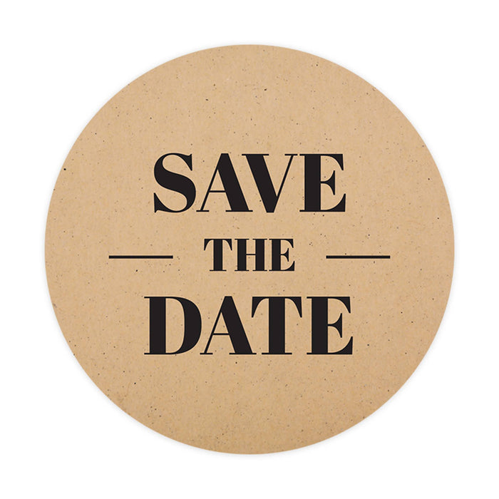 Andaz Press Save The Date Sticker, Curved Design, Save The Date Seals for Wedding Invitations, 120-Pack, White