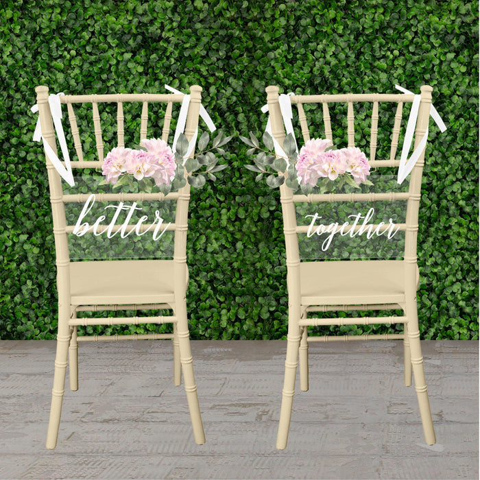 Acrylic Wedding Chair Signs-Set of 2-Andaz Press-Better Together-