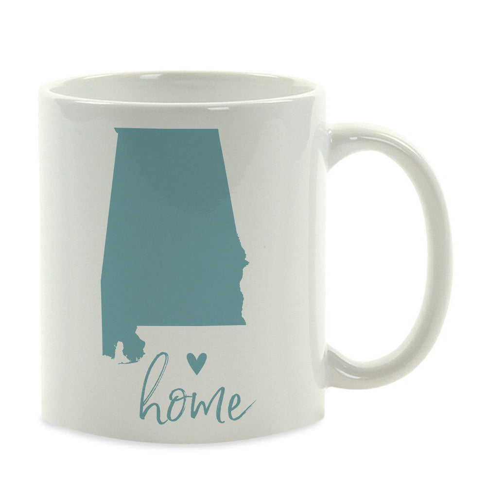 Andaz Press 11 oz Aqua US State Home Heart Coffee Mug-Set of 1-Andaz Press-Alabama-