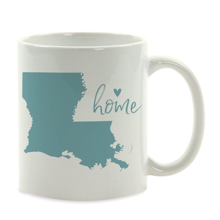 Andaz Press 11 oz Aqua US State Home Heart Coffee Mug-Set of 1-Andaz Press-Louisiana-