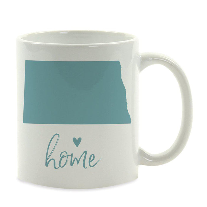 Andaz Press 11 oz Aqua US State Home Heart Coffee Mug-Set of 1-Andaz Press-North Dakota-