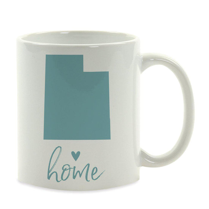 Andaz Press 11 oz Aqua US State Home Heart Coffee Mug-Set of 1-Andaz Press-Utah-