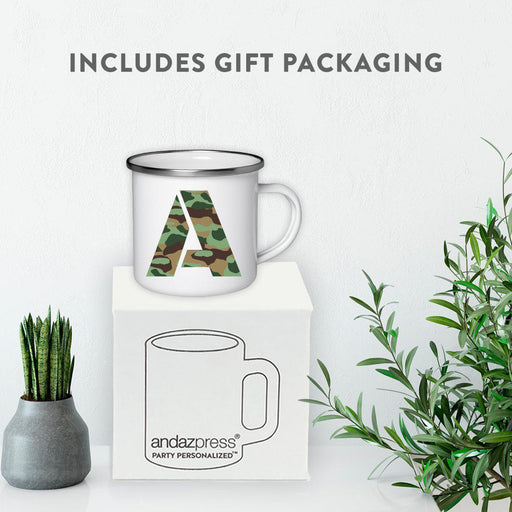 Andaz Press 11oz Army Military Camouflage Monogram Campfire Coffee Mug-Set of 1-Andaz Press-A-