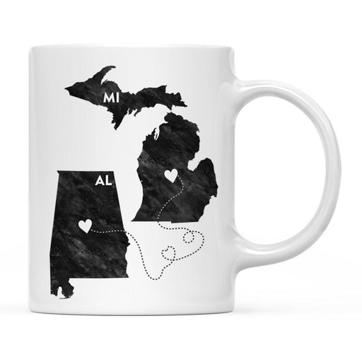 Andaz Press 11oz Black And White Modern Michigan Long Distance Coffee Mug-Set of 1-Andaz Press-Alabama-