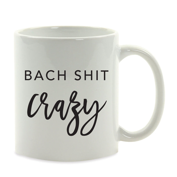 Andaz Press 11oz Black Handwritten Calligraphy Wedding Party Coffee Mug-Set of 1-Andaz Press-Bach Shit Crazy-