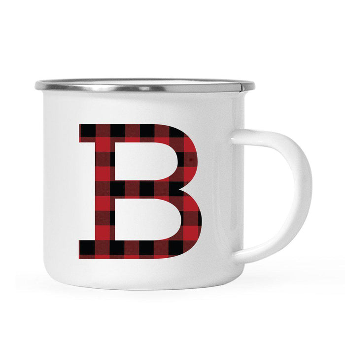 Andaz Press 11oz Buffalo Red Plaid Monogram Campfire Coffee Mug-Set of 1-Andaz Press-B-