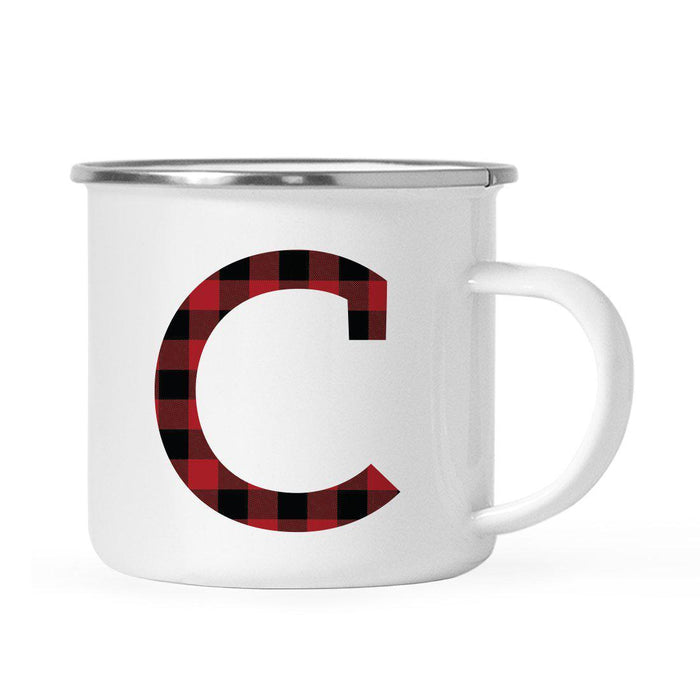 Andaz Press 11oz Buffalo Red Plaid Monogram Campfire Coffee Mug-Set of 1-Andaz Press-C-