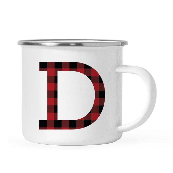 Andaz Press 11oz Buffalo Red Plaid Monogram Campfire Coffee Mug-Set of 1-Andaz Press-D-