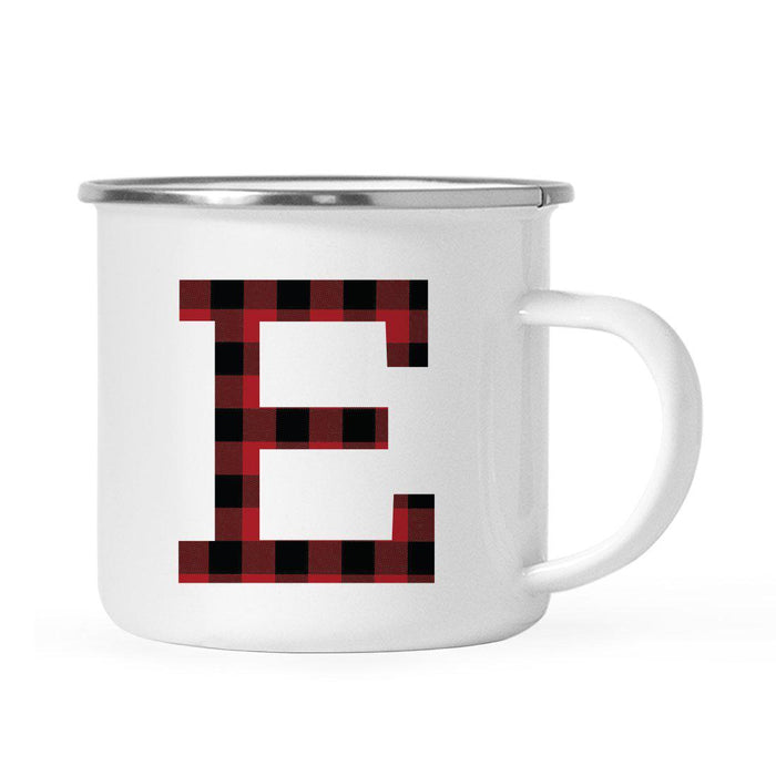 Andaz Press 11oz Buffalo Red Plaid Monogram Campfire Coffee Mug-Set of 1-Andaz Press-E-