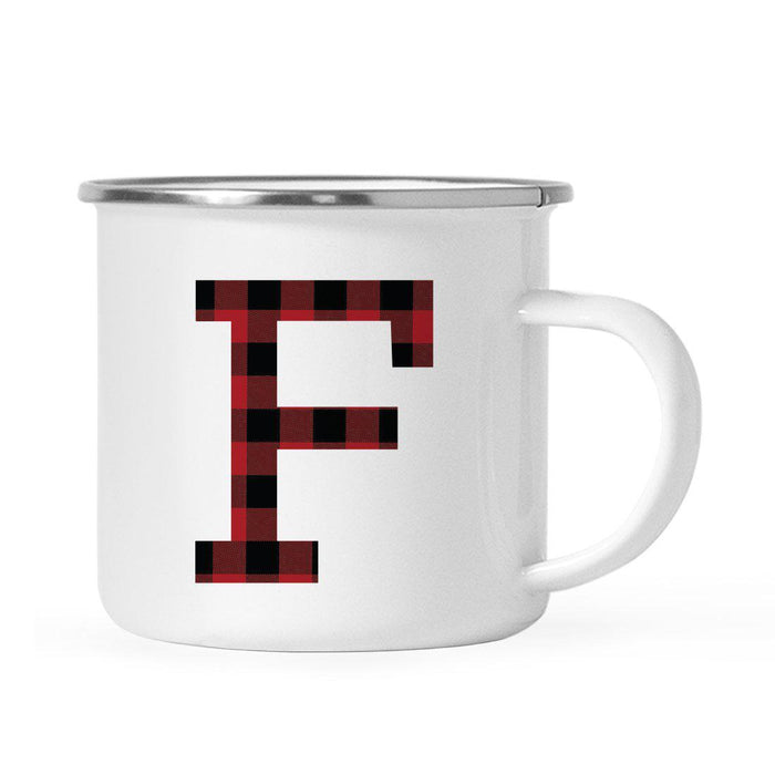 Andaz Press 11oz Buffalo Red Plaid Monogram Campfire Coffee Mug-Set of 1-Andaz Press-F-