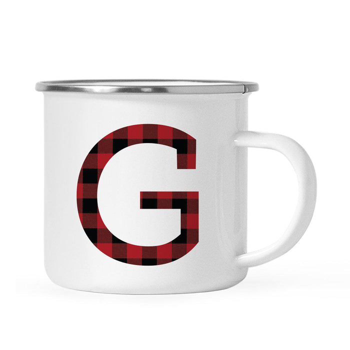 Andaz Press 11oz Buffalo Red Plaid Monogram Campfire Coffee Mug-Set of 1-Andaz Press-G-