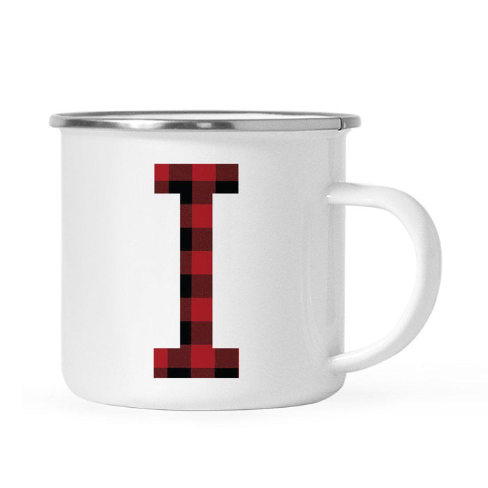 Andaz Press 11oz Buffalo Red Plaid Monogram Campfire Coffee Mug-Set of 1-Andaz Press-I-