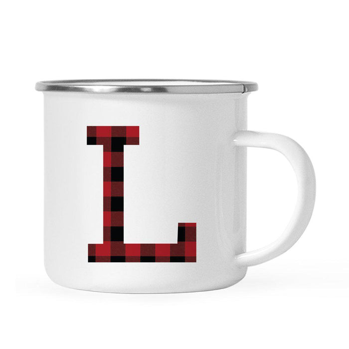 Andaz Press 11oz Buffalo Red Plaid Monogram Campfire Coffee Mug-Set of 1-Andaz Press-L-