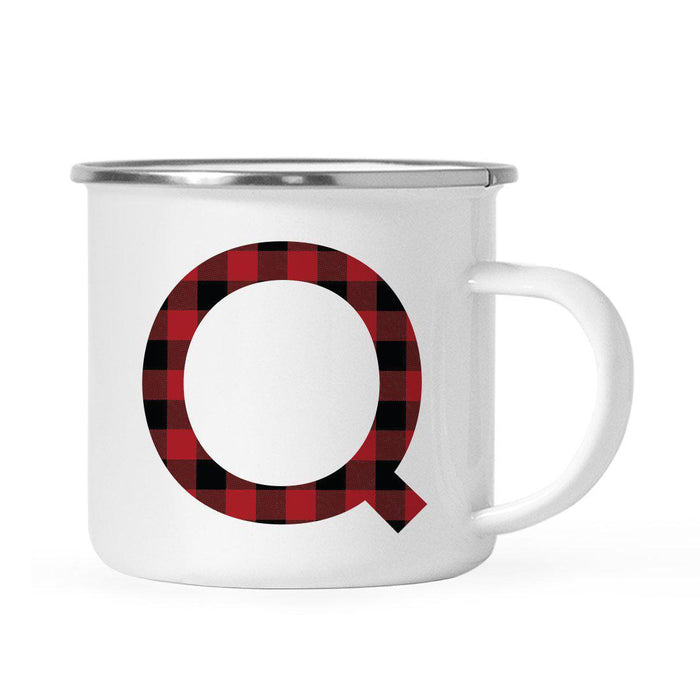 Andaz Press 11oz Buffalo Red Plaid Monogram Campfire Coffee Mug-Set of 1-Andaz Press-Q-