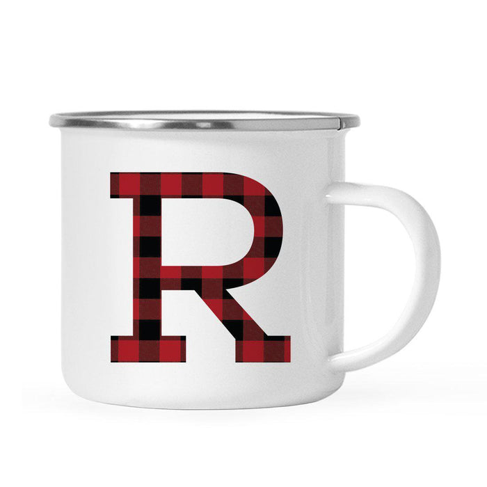 Andaz Press 11oz Buffalo Red Plaid Monogram Campfire Coffee Mug-Set of 1-Andaz Press-R-