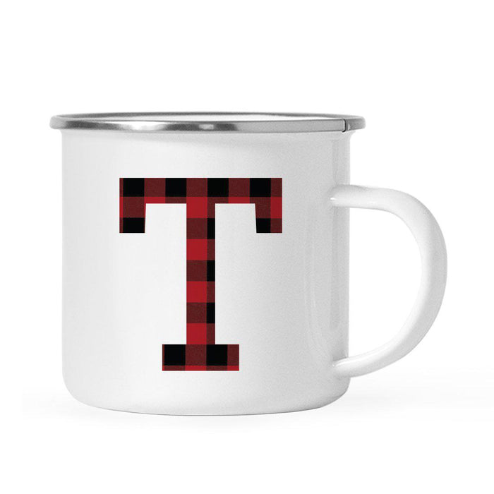 Andaz Press 11oz Buffalo Red Plaid Monogram Campfire Coffee Mug-Set of 1-Andaz Press-T-