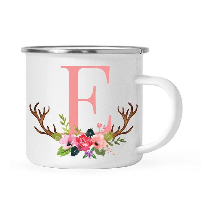 Andaz Press 11oz Deer Antler Floral Flowers Monogram Campfire Coffee Mug-Set of 1-Andaz Press-E-