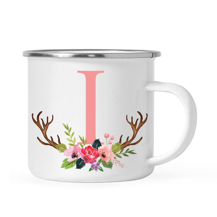 Andaz Press 11oz Deer Antler Floral Flowers Monogram Campfire Coffee Mug-Set of 1-Andaz Press-I-