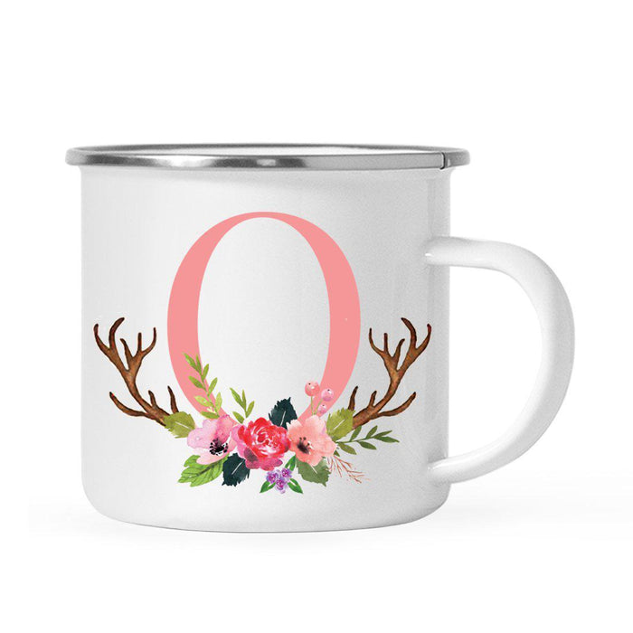 Andaz Press 11oz Deer Antler Floral Flowers Monogram Campfire Coffee Mug-Set of 1-Andaz Press-O-