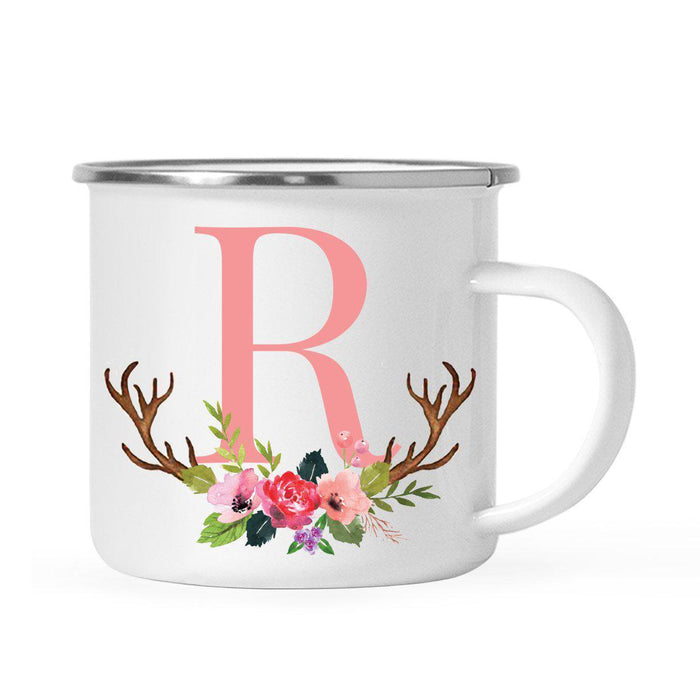 Andaz Press 11oz Deer Antler Floral Flowers Monogram Campfire Coffee Mug-Set of 1-Andaz Press-R-