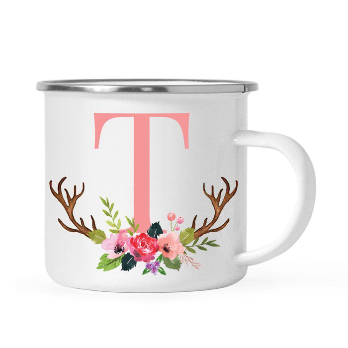 Andaz Press 11oz Deer Antler Floral Flowers Monogram Campfire Coffee Mug-Set of 1-Andaz Press-T-