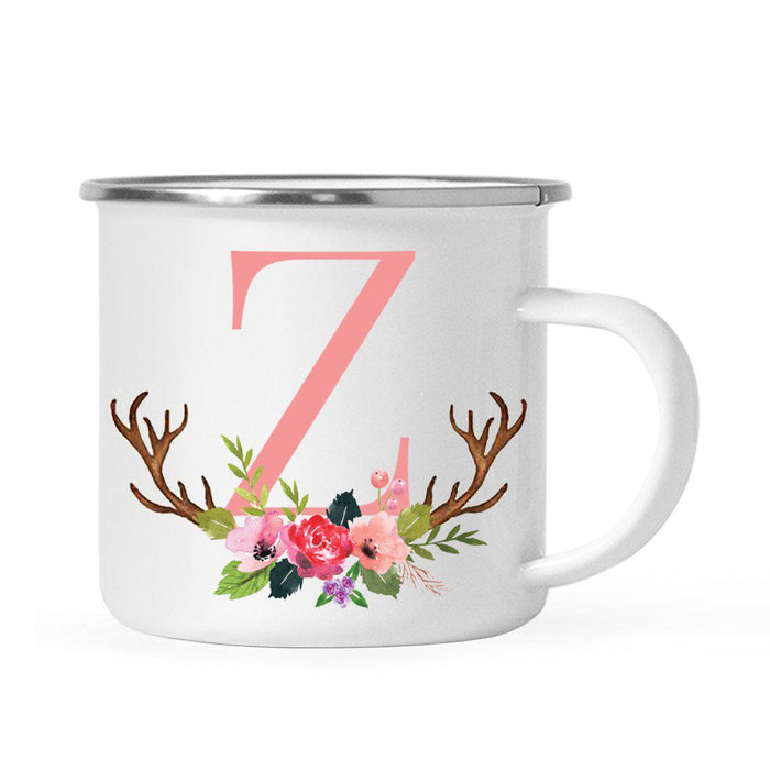 Andaz Press 11oz Deer Antler Floral Flowers Monogram Campfire Coffee Mug-Set of 1-Andaz Press-Z-