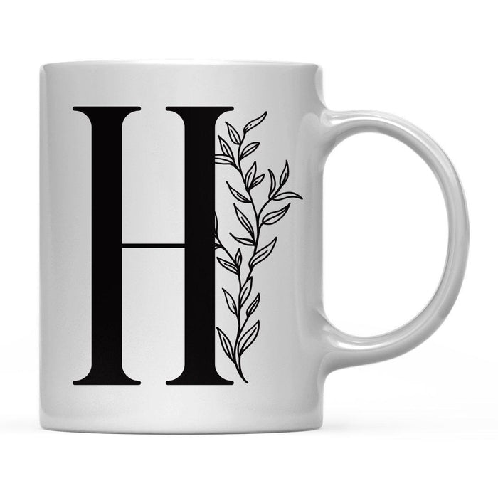 Andaz Press 11oz Elegant Black Monogram Coffee Mug-Set of 1-Andaz Press-H-