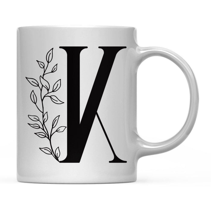 Andaz Press 11oz Elegant Black Monogram Coffee Mug-Set of 1-Andaz Press-K-