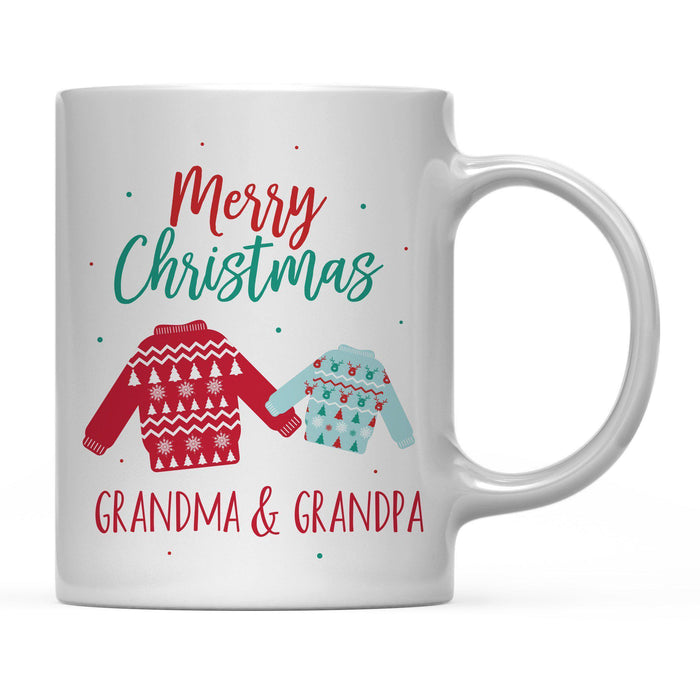 Andaz Press 11oz Family Fair Isle Ugly Sweater Coffee Mug-Set of 1-Andaz Press-Grandma Grandpa Merry Christmas-