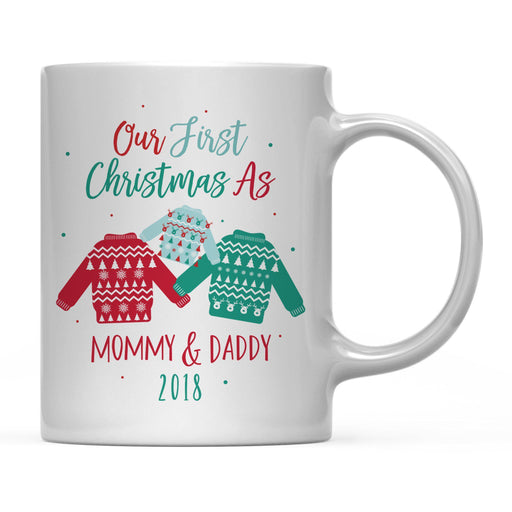 Andaz Press 11oz Family Fair Isle Ugly Sweater Coffee Mug-Set of 1-Andaz Press-Mommy Daddy-