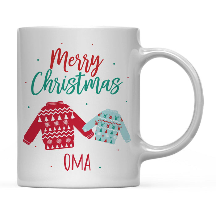 Andaz Press 11oz Family Fair Isle Ugly Sweater Coffee Mug-Set of 1-Andaz Press-Oma Merry Christmas-