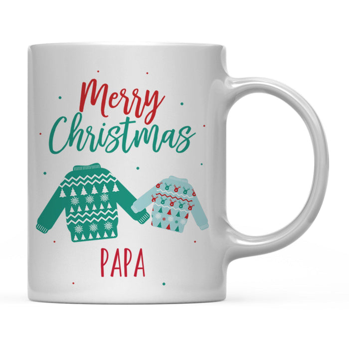 Andaz Press 11oz Family Fair Isle Ugly Sweater Coffee Mug-Set of 1-Andaz Press-Papa Merry Christmas-