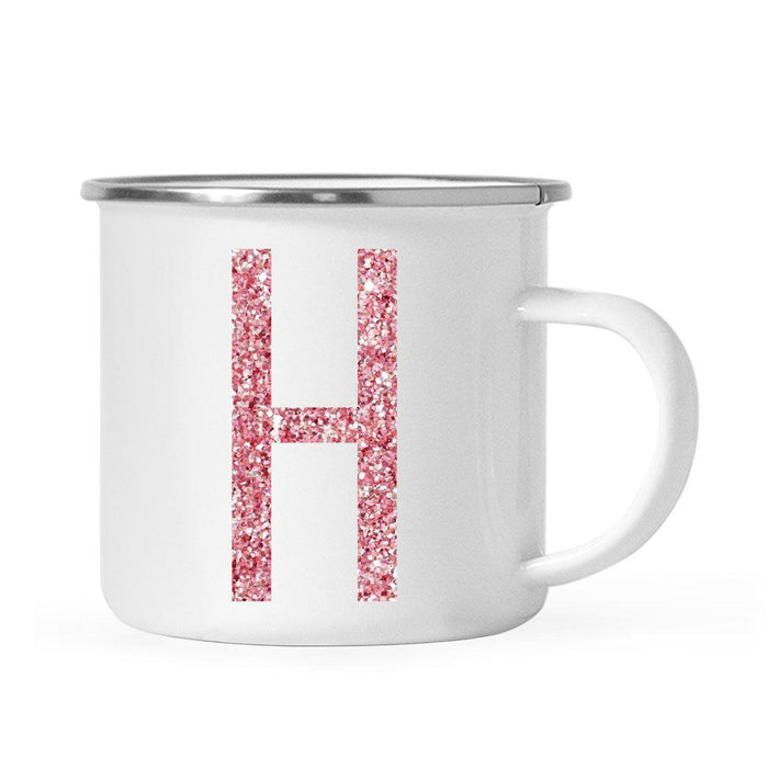 Andaz Press 11oz Faux Pink Glitter Monogram Campfire Coffee Mug-Set of 1-Andaz Press-H-