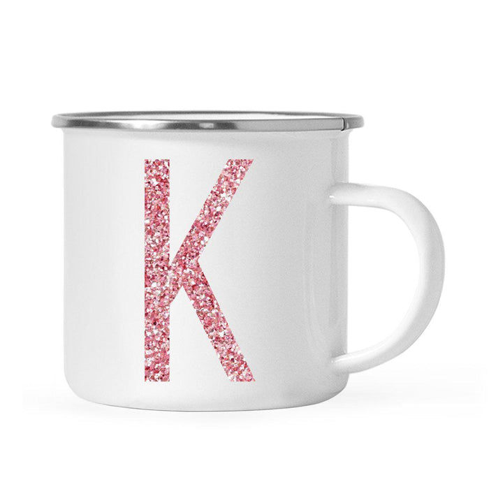 Andaz Press 11oz Faux Pink Glitter Monogram Campfire Coffee Mug-Set of 1-Andaz Press-K-