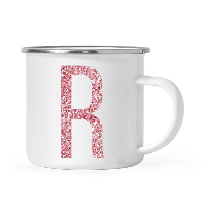 Andaz Press 11oz Faux Pink Glitter Monogram Campfire Coffee Mug-Set of 1-Andaz Press-R-