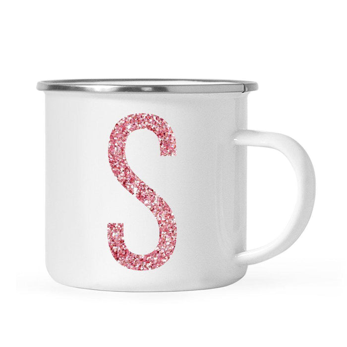 Andaz Press 11oz Faux Pink Glitter Monogram Campfire Coffee Mug-Set of 1-Andaz Press-S-