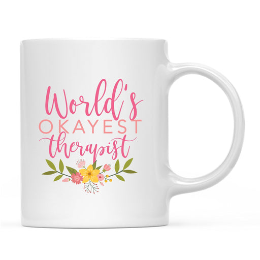 Andaz Press 11oz Floral Wreath World's Okayest Floral Coffee Mug-Set of 1-Andaz Press-Therapist-