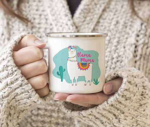 Andaz Press 11oz Llama and Cactus Baby Shower Party Campfire Metal Coffee Mug-Set of 1-Andaz Press-Campfire Mug-