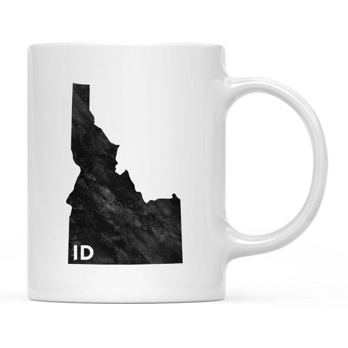 Andaz Press 11oz Modern Black Grunge Abbreviation US State Coffee Mug-Set of 1-Andaz Press-Idaho-