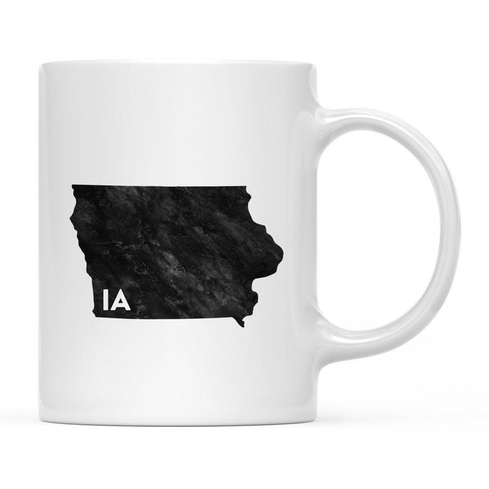 Andaz Press 11oz Modern Black Grunge Abbreviation US State Coffee Mug-Set of 1-Andaz Press-Iowa-