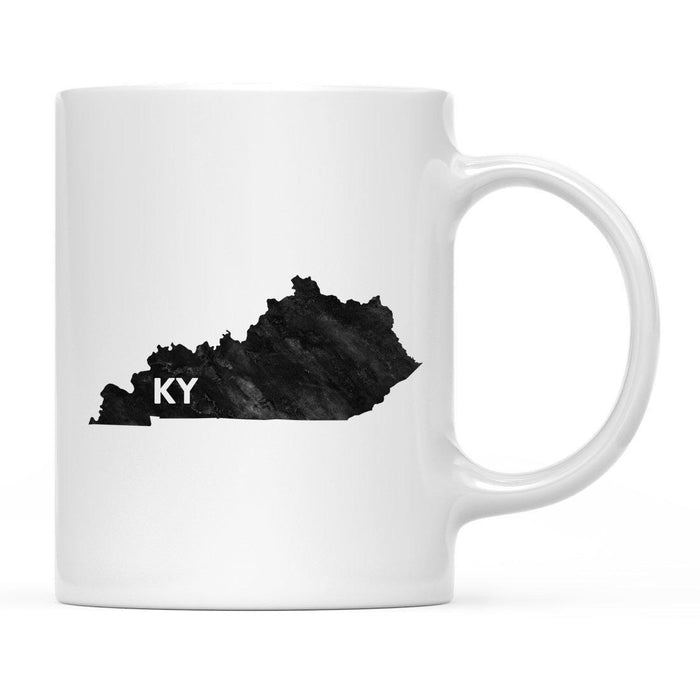 Andaz Press 11oz Modern Black Grunge Abbreviation US State Coffee Mug-Set of 1-Andaz Press-Kentucky-