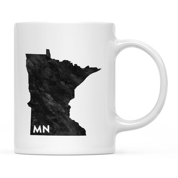 Andaz Press 11oz Modern Black Grunge Abbreviation US State Coffee Mug-Set of 1-Andaz Press-Minnesota-