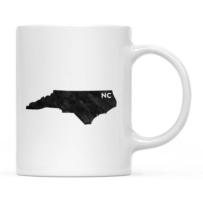 Andaz Press 11oz Modern Black Grunge Abbreviation US State Coffee Mug-Set of 1-Andaz Press-North Carolina-