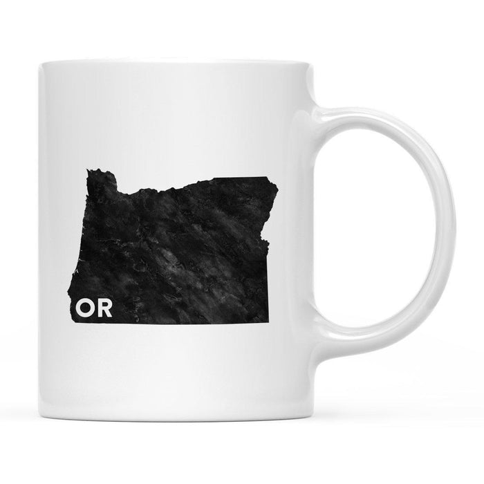 Andaz Press 11oz Modern Black Grunge Abbreviation US State Coffee Mug-Set of 1-Andaz Press-Oregon-