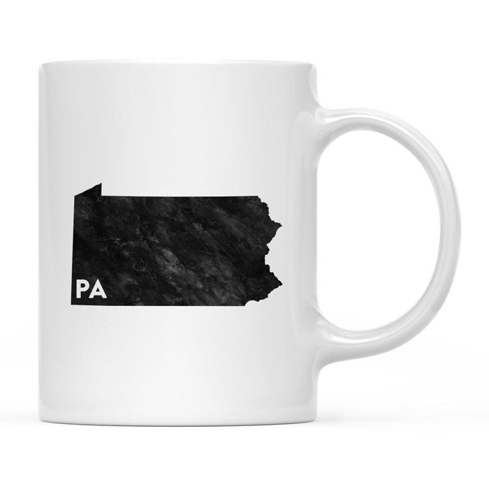 Andaz Press 11oz Modern Black Grunge Abbreviation US State Coffee Mug-Set of 1-Andaz Press-Pennsylvania-